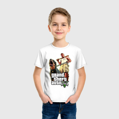 Детская футболка хлопок GTA 5, цвет белый - фото 3