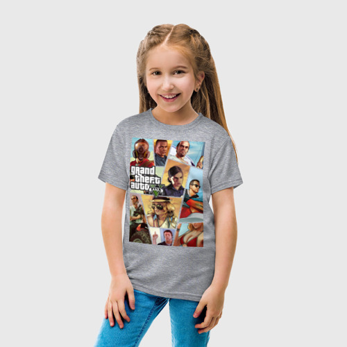 Детская футболка хлопок GTA, цвет меланж - фото 5