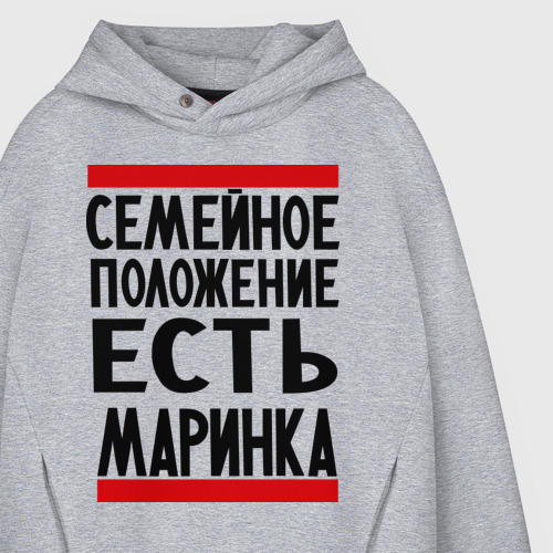 Мужское худи Oversize хлопок Есть маринка, цвет меланж - фото 4