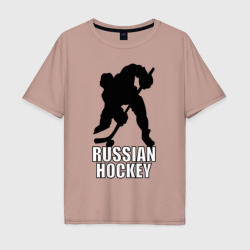 Мужская футболка хлопок Oversize Russian hockey Русский хоккей