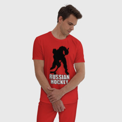 Мужская пижама хлопок Russian hockey Русский хоккей - фото 2