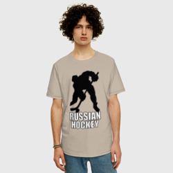 Мужская футболка хлопок Oversize Russian hockey Русский хоккей - фото 2