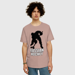 Мужская футболка хлопок Oversize Russian hockey Русский хоккей - фото 2