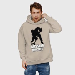 Мужское худи Oversize хлопок Russian hockey Русский хоккей - фото 2