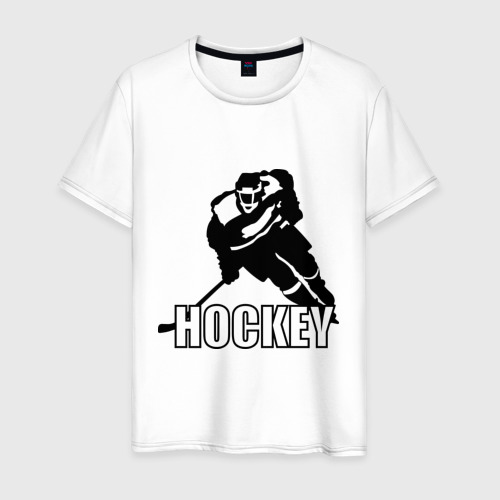 Мужская футболка хлопок Hockey (Хоккей), цвет белый