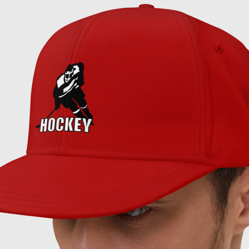 Кепка снепбек с прямым козырьком Hockey (Хоккей), цвет красный