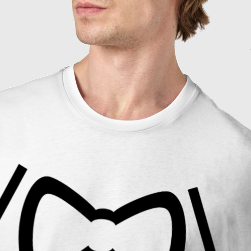 Мужская футболка хлопок Класcический смокинг, цвет белый - фото 6