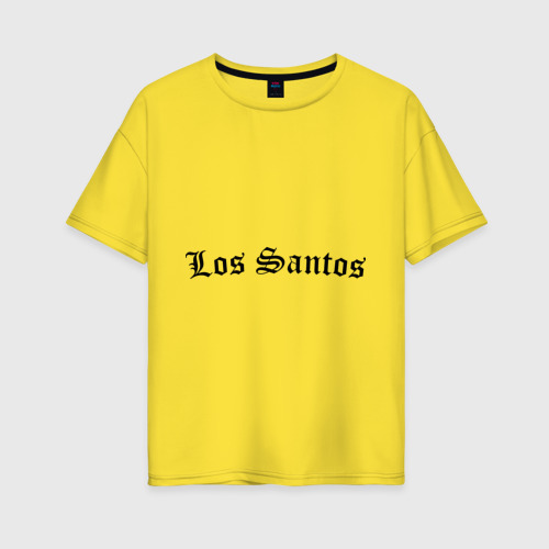 Женская футболка хлопок Oversize Los Santos, цвет желтый