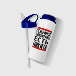 Бутылка для воды с трубочкой Есть Никита - фото 2