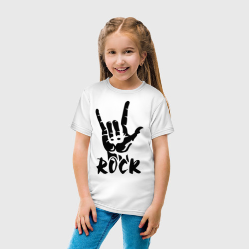 Детская футболка хлопок Рок Rock, цвет белый - фото 5