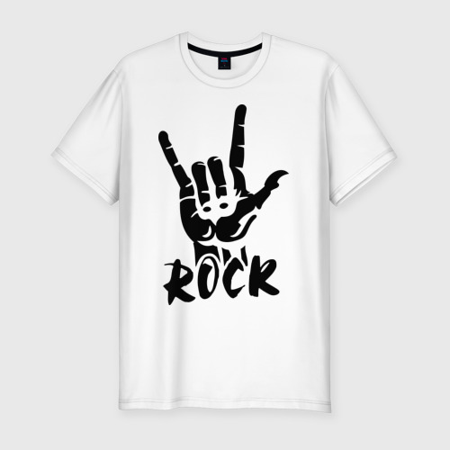 Мужская футболка хлопок Slim Рок (Rock), цвет белый