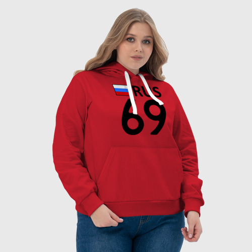 Женская толстовка хлопок Тверская область (69), цвет красный - фото 6