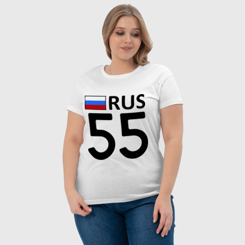 Женская футболка хлопок Омская область (55), цвет белый - фото 6