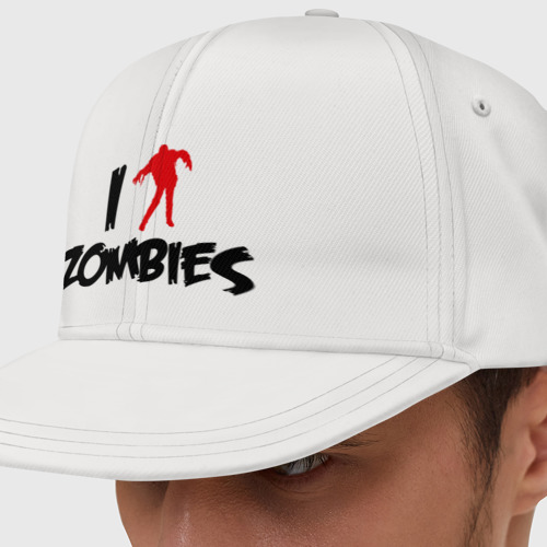 Кепка снепбек с прямым козырьком I love Zombies (Я люблю зомби)