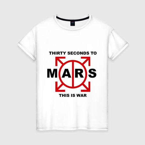 Женская футболка хлопок 30 seconds to mars, цвет белый