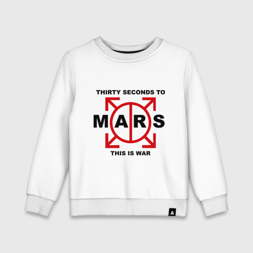 Детский свитшот хлопок 30 seconds to mars, цвет белый