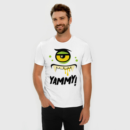 Мужская футболка хлопок Slim Yammy!, цвет белый - фото 3