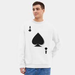 Мужской свитшот oversize без начеса хлопок Пиковый туз - фото 2