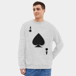 Мужской свитшот oversize без начеса хлопок Пиковый туз - фото 2