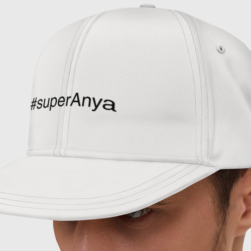 Кепка снепбек с прямым козырьком #superAnya, цвет белый