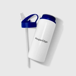 Бутылка для воды с трубочкой #superOlga - фото 2