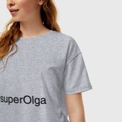 Женская футболка хлопок Oversize #superOlga - фото 2