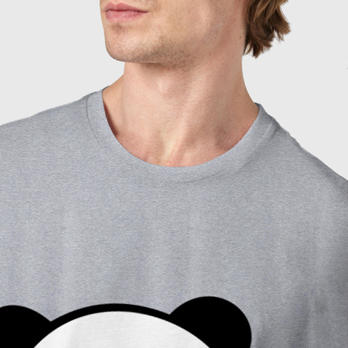 Мужская футболка хлопок Мишка с сердцем, цвет меланж - фото 6