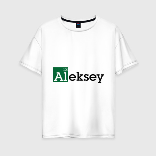 Женская футболка хлопок Oversize Aleksey, цвет белый