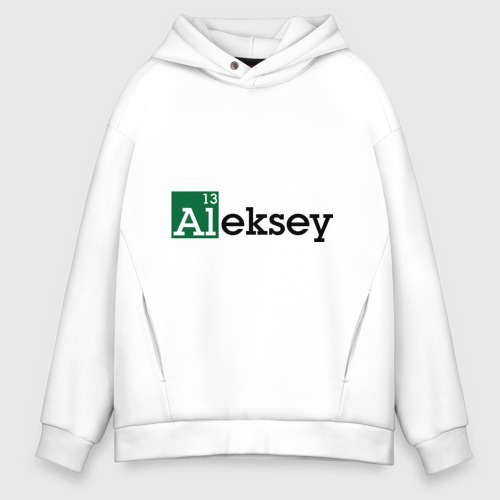 Мужское худи Oversize хлопок Aleksey, цвет белый