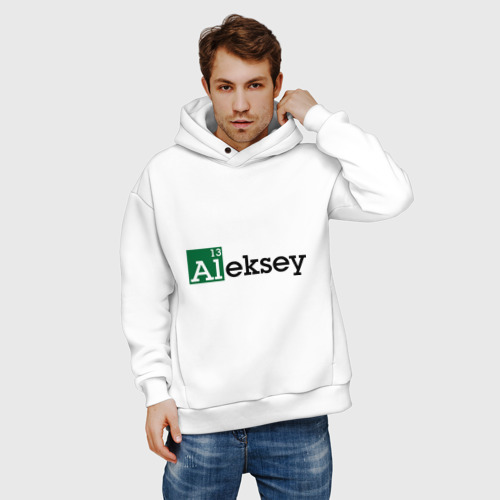 Мужское худи Oversize хлопок Aleksey, цвет белый - фото 3