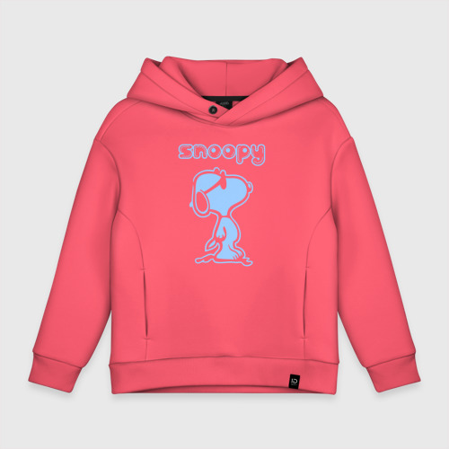 Детское худи Oversize хлопок Snoopy, цвет коралловый