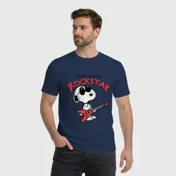 Мужская футболка хлопок Snoopy Rockstar - фото 2
