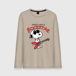 Мужской лонгслив хлопок Snoopy Rockstar