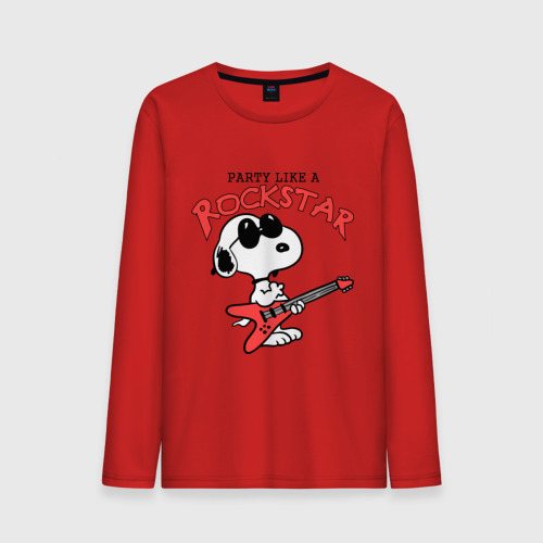 Мужской лонгслив хлопок Snoopy Rockstar, цвет красный