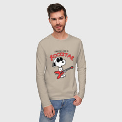 Мужской лонгслив хлопок Snoopy Rockstar - фото 2