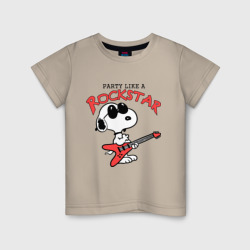 Детская футболка хлопок Snoopy Rockstar