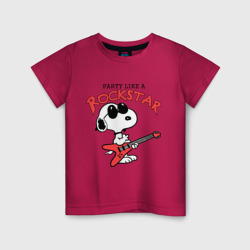Детская футболка хлопок Snoopy Rockstar