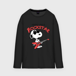 Мужской лонгслив oversize хлопок Snoopy Rockstar