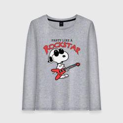 Женский лонгслив хлопок Snoopy Rockstar