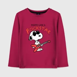 Детский лонгслив хлопок Snoopy Rockstar