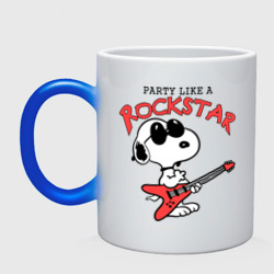 Кружка хамелеон Snoopy Rockstar