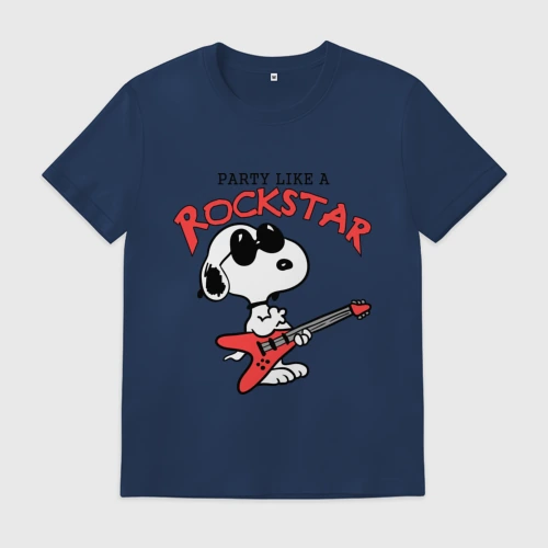 Мужская футболка хлопок Snoopy Rockstar