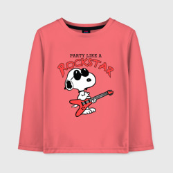 Детский лонгслив хлопок Snoopy Rockstar