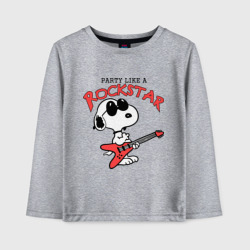 Детский лонгслив хлопок Snoopy Rockstar