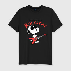 Мужская футболка хлопок Slim Snoopy Rockstar