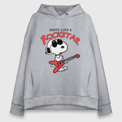 Женское худи Oversize хлопок Snoopy Rockstar