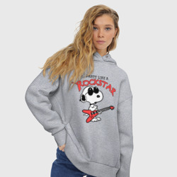 Женское худи Oversize хлопок Snoopy Rockstar - фото 2