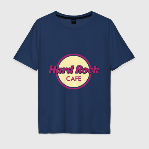Мужская футболка хлопок Oversize Hard rock, цвет темно-синий