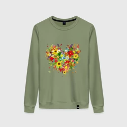 Женский свитшот хлопок Сердце из полевых цветов