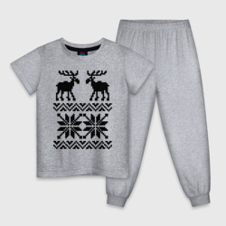 Детская пижама хлопок Свитер с оленями